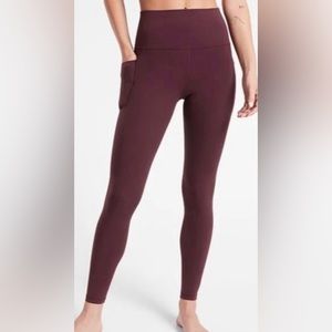 NWT Athleta Salutation Stash Pocket II Tight - Medium, Spiced Cabernet
